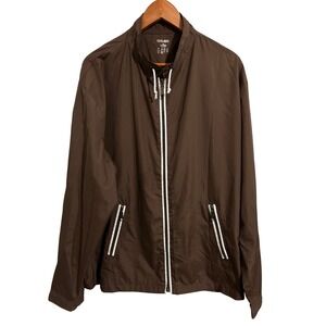 FINL 365 Finish Line Athletics Brown Windbreaker Zip Pockets‎ Men's Size XL
